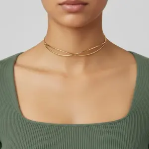Intertwined Metal Collar Necklace N-70