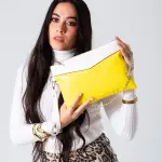 Metallic Texture Clutch-yellow