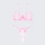 Breathable Skin-Friendly Embroidered Bra Thong Set