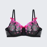 Plus Size Backless Sheer Lace Sexy Bra Panty Set