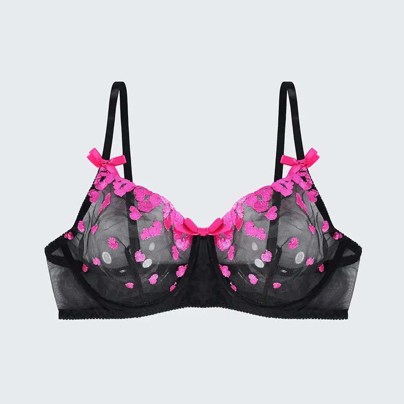 Plus Size Backless Sheer Lace Sexy Bra Panty Set