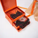 Black Lace Embroidery Sexy Bra Panty Set