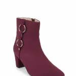 Elegant ankle boots with metallic ring details B-49