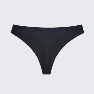 Seamless Ice Silk Low Rise Cotton Crotch Thong Panty
