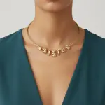 Abstract Metal Shapes Necklace N-74