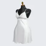 Spaghetti Strap Lace Backless Satin Dress
