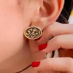 You are my life Arabic silver earring