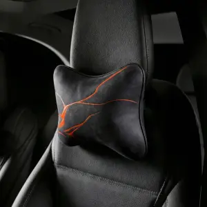 Orange Black Set of 2 Neck Pillows