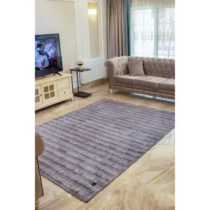Square Velvet Rug - Gray