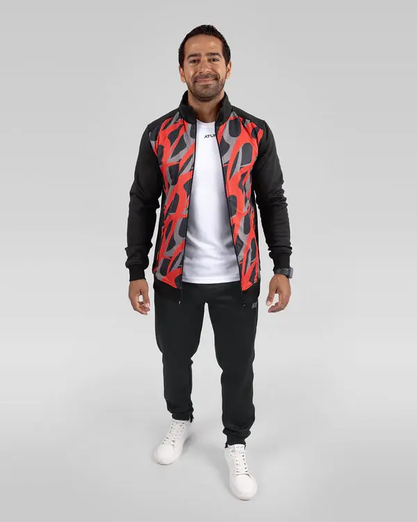 Men's Printed Red Jacket