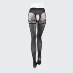 High Waist Lace Pantyhose Seamless Glossy 5D Ultra-Thin Crotchless Lingerie