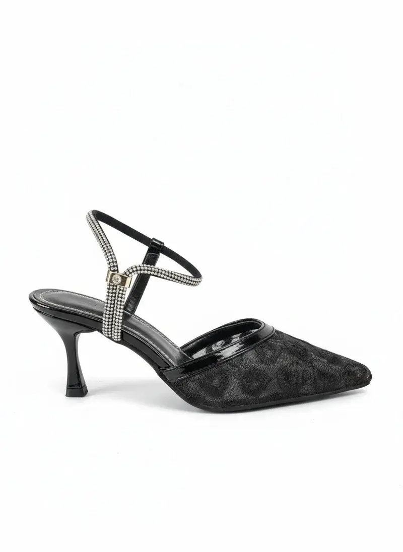 Elegant Lace Ankle Strap Heel C-80