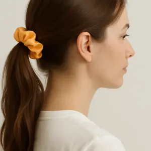 SilkGlow Satin Scrunchie – Orange