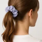 SilkGlow Satin Scrunchie – Light Purple