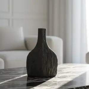 Textured Charcoal Vase