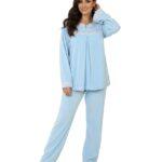 Women’s Velvet Pajama Set – Soft Embroidered Winter Sleepwear | Cozy Warm Homewear