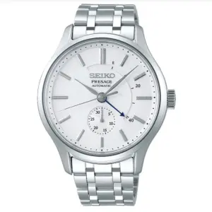 SEIKO Men's Hand Watch PRESAGE Stainless Band, White Dial SSA395J1