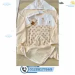 طقم مواليد قطن ٤ قطع مستشفى وسبوع ويني ذا بوه ، كوفرتة وسلوبيت وطاقية وجوانتي ، بيبي سمايل