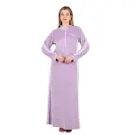 Long Velvet Abaya | Full Sleeves | Double White Side Lines – Elegant Sport Look