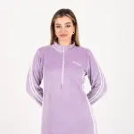 Long Velvet Abaya | Full Sleeves | Double White Side Lines – Elegant Sport Look