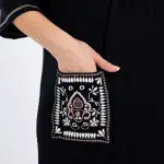 Embroidered Cotton Nightdress with 3/4 Sleeves – Soft, Stylish & Comfortable