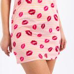 Pink Kisses Nightgown Short Sleeve, Relaxed Fit