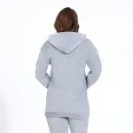 Winter Grey Cotton Pajama Set – Embroidered Jacket & Pants