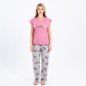 Butterfly Cotton Pajama Set With Pants