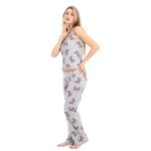 Women’s Butterfly Print Pajama Set – Sleeveless Top & Long Pants
