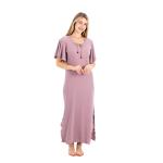 Serene Comfort Cotton Nightgown – Half Sleeves with Graceful Side Slit