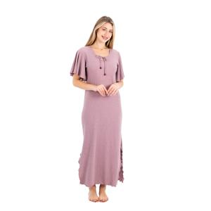 Serene Comfort Cotton Nightgown – Half Sleeves with Graceful Side Slit