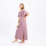 Serene Comfort Cotton Nightgown – Half Sleeves with Graceful Side Slit