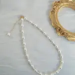 Classic Baroque Pearl Necklace with Adjustable Gold Chain