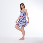 Satin Printed Short Nightgown – Elegant Lingerie-Inspired Sleepwear