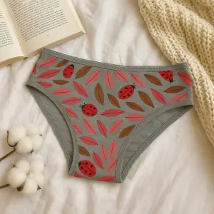 Girls’ Grey Cotton Hipster Underwear(Pack of 1)