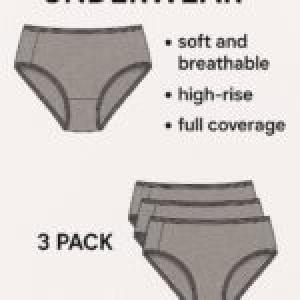 Women’s High-Waist Cotton Briefs(Pack of 3)