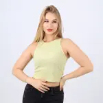 Cotton Ribbed Sleeveless Crop Top