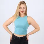 Cotton Ribbed Sleeveless Crop Top – Casual Fitted Tank for Women