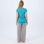 Women’s Cotton Pajama Set – Short Sleeve Top & Wide-Leg Pants