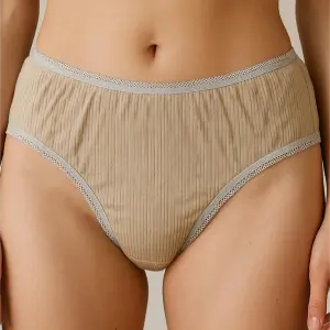 Hipster Briefs Plain Ribbed Underwear Panties