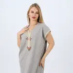 Embroidered Butterfly Sleeve Nightgown | Timeless Cotton Elegance