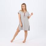 Women’s Cotton V-Neck Nightgown with Delicate Embroidery – Soft and Comfortable