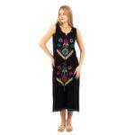 Embroidered Sleeveless Maxi Dress