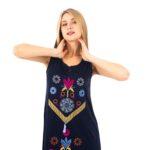 Embroidered Sleeveless Maxi Dress