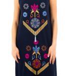 Embroidered Sleeveless Maxi Dress