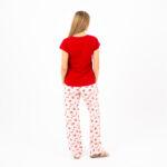 Radiant Red Floral Cotton Pajama Set