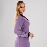 Women’s Soft Velvet Long Night Dress – Lavender Purple