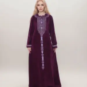 Winter Abaya – Elegant & Cozy with Chest and Sleeve Embroidery