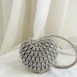 Silver Mini Heart-Shaped Clutch
