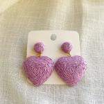 Mauve Heart Earrings